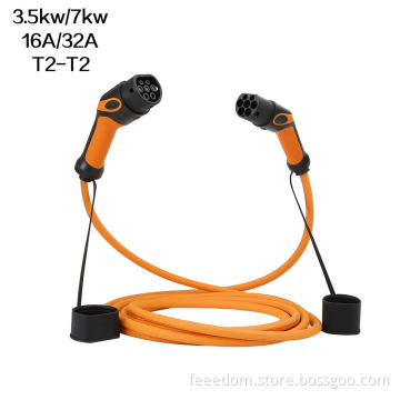 3.5kw 7kw 16a 32a type 2 to type 2 model model 3 ev cable 32a tpu cablev cable